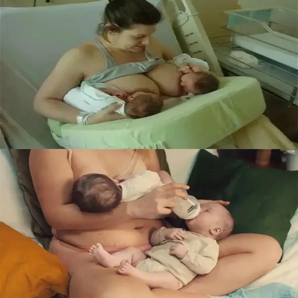 The Twin Mother’s Odyssey: From Carrying to Breastfeeding, Her Admirable Journey Captivates Hearts!