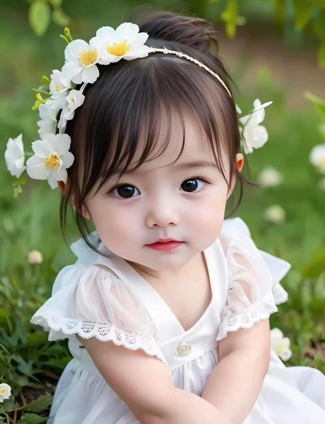 The Enchanting Charm: Adorable Moments of a Cute Baby with Big, Round Eyes Captivating Thousands of Followers