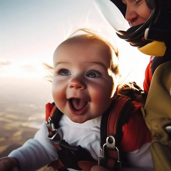 The Lovely Emotions of Children When They Experience the Feeling of Flying in the Air for the First Time With Their Parentss