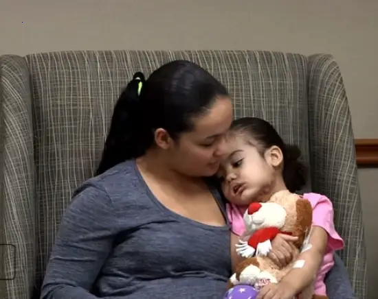 A medical miracle saved the life of a little girl with a sagging tumor under her chin.