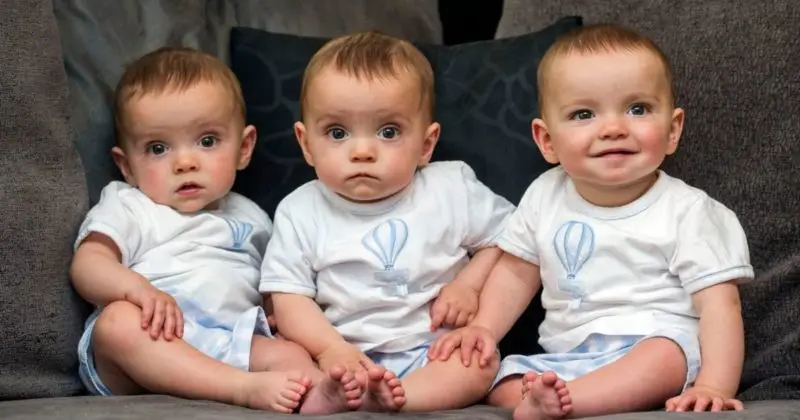 Absolutely identical triplets. They are already 7 years old: how handsome brothers grow and look