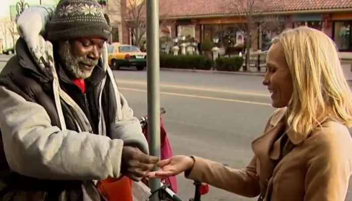Homeless man returns an engagement ring to its owner and her response changes his life