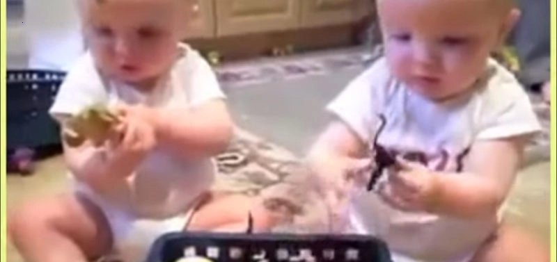 The video of toddlers parodying their father went viral on the internet.