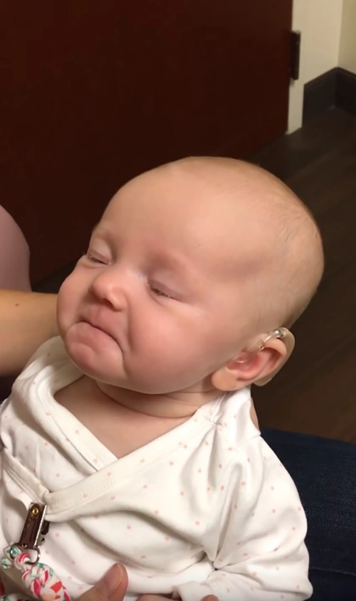 Baby hears mother’s voice for the first time