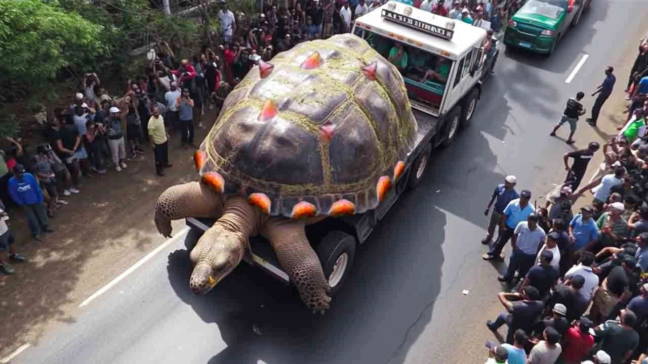 .Revealing the Earth’s Behemoth: Watch the Mesmerizing Video of the World’s Biggest 10-Meter-Long Turtle!..D
