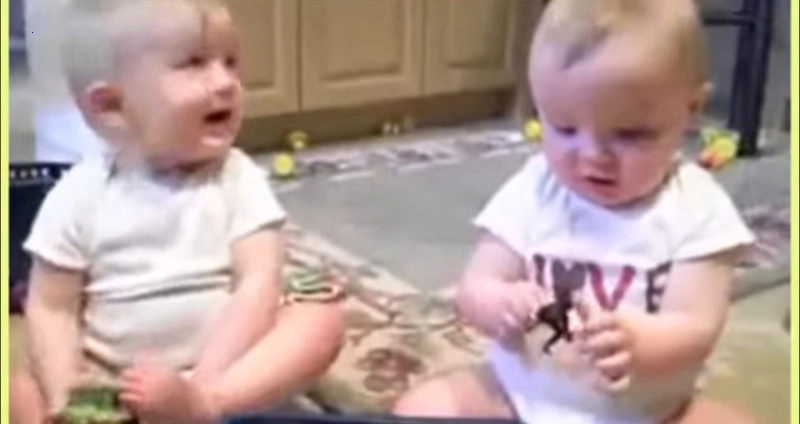 The video of toddlers parodying their father went viral on the internet.
