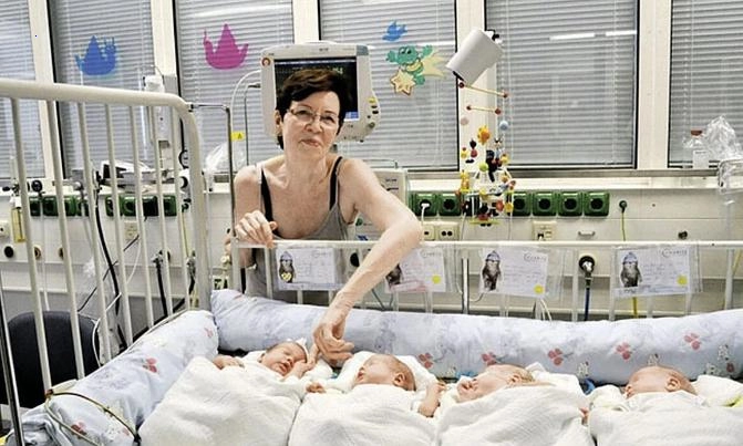 The quadreplets changed the woman’s life after their birth