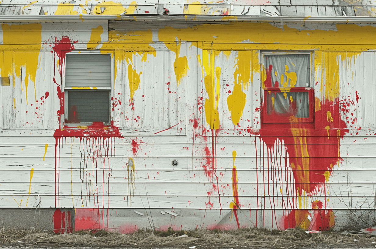 Paint splattered on a house | Source: Midjourney